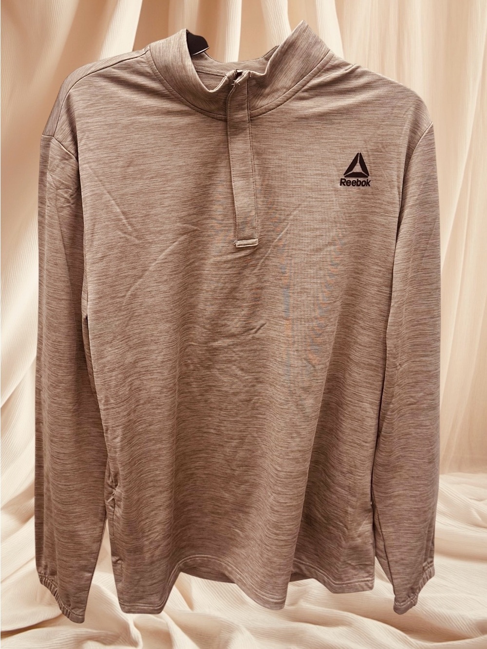 Reebok Light Heather Gray - beige Quarter-Zip Pullover